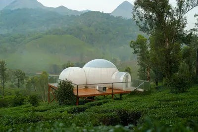 Transparent stargazing bubble dome wayanad stay exterior at boCHE 1000 Acres resort wayanad