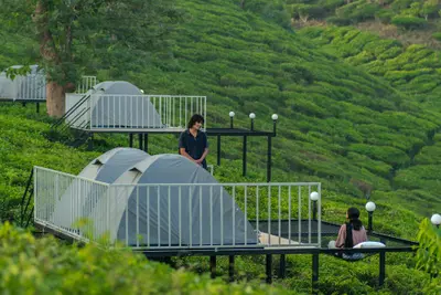 Outdoor camping adventure tent stay at boCHE 1000 Acres, offering exciting wayanad adventure activities