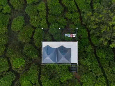 Outdoor camping adventure tent stay at boCHE 1000 Acres, offering exciting wayanad adventure activities