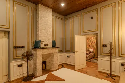 Spacious family living room in the heritage british bungalow wayanad private villa